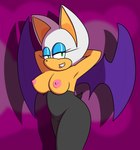 absurd_res anthro bat big_breasts breasts clothed clothing confidentartist female flashing flashing_breasts hi_res huge_breasts mammal nipples rouge_the_bat sega solo sonic_the_hedgehog_(series) topless wings
