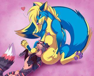 4_toes animal_genitalia balls big_balls big_penis big_sheath black_body black_fur black_nose blonde_eyebrows blonde_hair blue_body blue_claws blue_fur claws dipstick_ears dipstick_tail duo ear_markings eyebrows feet feral fur genitals green_eyes hair head_on_balls heart_symbol huge_balls huge_penis huge_sheath inner_ear_fluff male male/male markings multicolored_body multicolored_ears multicolored_fur orange_penis pawpads penis penis_tip pink_background purple_nose purple_pawpads purple_penis sheath simple_background tail tail_markings tan_balls tan_sheath teeth toes tuft white_claws yellow_inner_ear_fluff silvergrin tofu-doggo canid canine canis domestic_dog mammal wolf hi_res shaded