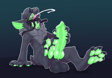 animal_genitalia animal_penis anthro balls big_balls big_penis bodily_fluids canine_genitalia canine_penis claws cum cumshot drooling duo ejaculation erection feet fur genital_fluids genitals green_paws green_penis hair hindpaw humanoid_genitalia humanoid_penis knot male male/male masturbation micro nude open_mouth oral_vore pawpads paws penis saliva simple_background sitting size_difference teeth toe_claws toes tongue tongue_out vore yellow_sclera backsash bat mammal 2023 digital_media_(artwork) hi_res