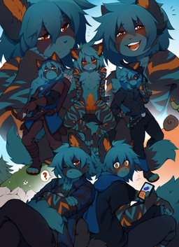 animal_genitalia animal_penis anthro aroused balls blush bottomwear bow_(weapon) clothing electronics embarrassed erection feline_genitalia feline_penis fur genitals grass hair holding_bow_(weapon) holding_object holding_phone holding_ranged_weapon holding_weapon knot knotted_penis looking_at_viewer male multicolored_body multicolored_fur multiple_outfits multiple_poses nude one_eye_closed open_mouth open_smile pants paws penis phone plant pose question_mark ranged_weapon shirt short_hair sitting smile solo standing striped_body striped_fur stripes tail teeth topwear tree weapon coff domestic_cat felid feline felis mammal absurd_res colored digital_drawing_(artwork) digital_media_(artwork) hi_res shaded