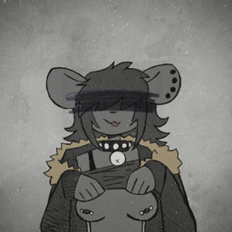 barbell_piercing bell bell_collar black_clothing black_collar black_shirt black_tank_top black_topwear blep breasts clothed clothing collar ear_piercing ear_stud female flashing flashing_breasts fluffy fluffy_hair fur grey_body grey_fur grey_nipples hair hair_over_eyes humanoid_hands nipple_barbell nipple_piercing nipples off-shoulder_top piercing raised_clothing raised_topwear shirt solo spiked_collar spikes tank_top tongue tongue_out topwear wearing_collar critteremitter critter_(critteremitter) 1:1 2026 absurd_res hi_res trans_(lore) trans_woman_(lore)