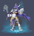 anthro clothed clothing magic magic_user staff time lazyreptile126 bandai_namco digimon fakemon magi_the_kitsumon canid canine fox mammal hi_res