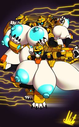 big_breasts big_butt black_body blue_eyes blue_nipples blue_vulva breasts butt electricity eyelashes eyes_closed female genitals gesture hand_gesture holding_breast huge_breasts huge_butt huge_thighs hyper hyper_thighs lightning_bolt looking_back machine mouthless multicolored_body multiple_poses nipples pose side_boob solo tail thick_thighs v_sign visor_eyes vulva white_body yellow_body nutnut_kunisaki metal_cardbot tachy_(metal_cardbot) cheetah felid feline humanoid mammal robot robot_humanoid 2026 digital_drawing_(artwork) digital_media_(artwork) hi_res