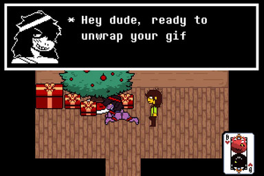aged_up anal anal_penetration anthro anthro_penetrated balls blush bodily_fluids butt christmas_tree cum cum_inside duo female female_on_human female_penetrated genital_fluids genitals heart_symbol holidays human_penetrating_female leaking_cum male male/female male_penetrating male_penetrating_female nude orgasm penetration penile penile_penetration penis_in_ass plant present_box sex speech_bubble sprite sprite_art tail teeth text tree vaginal bladedbard christmas deltarune undertale_(series) kris_dreemurr susie_(deltarune) human mammal 3:2 animated digital_media_(artwork) long_playtime no_sound pixel_(artwork) pixel_animation video