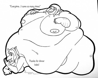 after_cunnilingus after_oral after_sex after_vaginal anthro beak belly belly_overhang big_belly blobby bodily_fluids cum cunnilingus duo fat_face fat_rolls female female/female genital_fluids huge_belly hyper hyper_belly immobile licking_vaginal_fluids morbidly_obese morbidly_obese_anthro morbidly_obese_female nipples non-mammal_nipples obese obese_anthro obese_female oral orgasm overweight overweight_anthro overweight_female sex simple_background size_difference smile talking_to_another talking_to_partner text under_belly vaginal vaginal_fluids vaginal_fluids_on_face vaginal_fluids_on_hand weight_difference white_background kinkspaghettio natasha_incubo samantha_corvo avian bird canid canine canis corvid corvus_(genus) coyote mammal oscine passerine raven 2021 black_and_white digital_media_(artwork) english_text monochrome