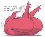 anthro asking asking_viewer belly big_belly big_breasts big_butt biped black_text blush bodily_noises breasts butt dialogue female fin head_fin huge_belly huge_breasts huge_butt huge_thighs hyper hyper_belly hyper_breasts hyper_butt hyper_thighs looking_back morbidly_obese morbidly_obese_anthro morbidly_obese_female nude nude_anthro nude_female obese obese_anthro obese_female onomatopoeia orange_eyes overweight overweight_anthro overweight_female question_mark rear_view red_blush red_body red_wings rumbling_stomach simple_background smile solo sound_effects standing stuttering talking_to_viewer text thick_thighs unusual_anatomy unusual_wings white_background white_fin white_fingers wings wobble thatoneaceguy nintendo pokemon generation_3_pokemon latias legendary_pokemon pokemon_(species) 2021 aliasing colored digital_drawing_(artwork) digital_media_(artwork) english_text shaded simple_shading