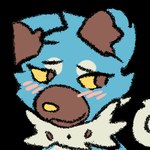 ambiguous_gender blue_body blue_fur blush brown_body brown_fur emoticon feral fur smile solo bloowolfy nintendo pokemon aries_(bloowolfy) canid canine generation_7_pokemon mammal pokemon_(species) rockruff shiny_pokemon 1:1 alpha_channel bust_portrait low_res portrait thumbnail female_(lore)