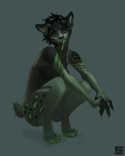 anthro black_fingers black_hair candy dessert female food fur green_body green_eyes green_fur hair lollipop pose short_hair short_tail solo tail whitebaloo raylin bear mammal full-length_portrait hi_res portrait