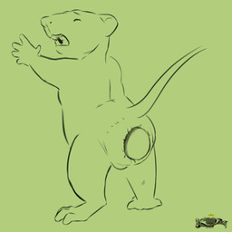 balls clenched_teeth eyes_closed feral genitals implied_incest male male_penetrated object_in_ass penetration pushing_out solo teeth young ratkingofteeth mammal murid murine rat rodent 1:1 hi_res monochrome