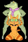 :o anthro anthro_on_anthro areola arms_bent barely_visible_genitalia barely_visible_pussy big_areola big_breasts big_eyes biped black_eyebrows blush blush_lines breast_grab breast_size_difference breast_squish breasts breasts_apart brown_areola cheek_tuft choker choker_only closed_smile clothing collarbone crotch_tuft curved_eyebrows curvy_figure dark_areola dark_nipples dipstick_tail duo eyebrows eyelashes facial_markings facial_tuft fangs female female/female fingers footwear front_view fur fur_tuft genitals glistening glistening_areola glistening_breasts green_body green_breasts green_eyes green_scales green_sclera green_tail hand_on_breast hands_on_hips hands_on_own_hips hanging_breasts head_markings high_heels huge_areola huge_breasts huge_hips huge_thighs humanoid_hands innie_pussy interspecies iris jewelry kneeling leaning leaning_forward light_areola light_body light_fur light_nipples light_scales light_stripes long_eyelashes looking_at_another looking_at_partner looking_at_viewer looking_down looking_down_at_partner markings mature_anthro mature_female mostly_nude mostly_nude_anthro mostly_nude_female mouth_closed navel necklace necklace_only nipples no_pupils non-mammal_breasts non-mammal_nipples nude nude_anthro nude_female open_mouth orange_breasts orange_ears orange_stripes orange_tail pink_areola pink_nipples pink_pussy pink_tongue plantigrade pointy_ears prick_ears purple_choker purple_jewelry purple_necklace purple_scarf pussy red_eyes scales scarf shocked shoes simple_background small_breasts smile snout spiked_tail spikes spikes_(anatomy) squish standing striped_body striped_face striped_fur striped_legs striped_markings striped_tail stripes tail tail_markings teeth thick_neck thick_thighs thin_eyebrows tongue transparent_background tuft voluptuous voluptuous_anthro voluptuous_female white_clothing white_footwear white_high_heels wide_eyed wide_hipped_anthro wide_hipped_female wide_hips wide_stance yellow_sclera dbaru third-party_edit flaminhotcheatoes_(colorist) litterbox_comics fran_(litterbox_comics) nameless_character crocodile crocodilian domestic_cat felid feline felis mammal reptile scalie 2023 alpha_channel color_edit colored digital_drawing_(artwork) digital_media_(artwork) hi_res