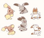 ambiguous_gender anthro brown_body brown_fur cleaning eyes_closed feral fur grey_body grey_fur group licking one_eye_closed paws self_lick simple_background tongue tongue_out trio whiskers white_body white_fur yellow_body yellow_fur yura_inaho nintendo pokemon buneary bunnelby generation_4_pokemon generation_6_pokemon generation_8_pokemon lagomorph mammal pokemon_(species) scorbunny 2022 signature