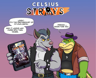 anthro bottomwear clothing dialogue duo fur grey_body grey_fur male pants shirt slightly_chubby text tongue tongue_out topwear ilustratorlatin brok_the_investigator celsius_strays cowcat_games brok_(brok_the_investigator) squealers_chief alligator alligatorid crocodilian mammal murid murine rat reptile rodent scalie 2026 absurd_res english_text hi_res