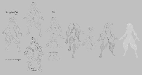 5_fingers abstract_background anthro big_ears big_legs bodysuit boots clothed clothing detailed_anatomy dot_eyes eyewear femboy fingers flowing footwear glasses glistening glistening_body glistening_bodysuit glistening_boots glistening_clothing glistening_footwear glistening_nose glistening_skinsuit group highlights_(coloring) horn lines_on_body male midriff navel note nude_anthro null_bulge partially_clothed shoes simple_eyes skinsuit slightly_chubby solo standing text tight_clothing toned_belly toned_male turning_around wide_hips hurriedwank deltarune undertale_(series) ralsei bovid caprine goat mammal absurd_res english_text hi_res monochrome signature sketch sketch_page