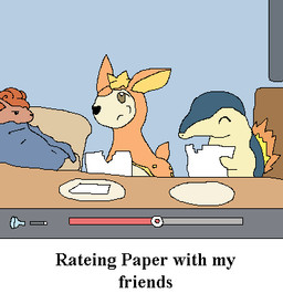 ambiguous_gender bedding blanket blue_body chewing eating_paper eyes_closed feral fire flower flower_on_head furniture group inside multicolored_body orange_body paper plant plate shitpost spelling_error table tan_body text trio two_tone_body under_blanket under_covers user_interface yellow_flower youtube_caption youtube_thumbnail richard_roe nintendo pokemon youtube autumn_deerling canid canine cyndaquil deer deerling fox generation_1_pokemon generation_2_pokemon generation_5_pokemon mammal pokemon_(species) vulpix english_text low_res meme