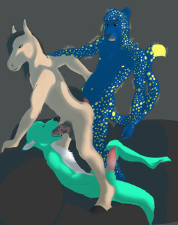 anal anal_penetration animal_genitalia animal_penis anthro anthro_on_anthro anthro_penetrated anthro_penetrating anthro_penetrating_anthro balls canine_genitalia canine_penis electricity equine_genitalia equine_penis eyes_closed fellatio fur furniture genitals group hand_on_penis knot knotted_penis male male/male male_anthro male_penetrated male_penetrating male_penetrating_male mane markings nipples nude nude_anthro nude_male on_sofa oral penetrating_while_penetrated penetration penile penile_penetration penis penis_in_ass penis_in_mouth sex sheath sitting sofa sofa_sex spots spotted_body spotted_fur standing tail teeth tongue trio themutt canid canine canis cheetah dingo equid equine felid feline horse mammal 2012 absurd_res digital_media_(artwork) hi_res