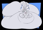 2024 9_tails alpha_channel ambiguous_gender belly big_belly big_butt black_nose blue_background butt colored digital_media_(artwork) feral flat_colors generation_1_pokemon grey_body grey_hair grey_tail hair hi_res huge_belly huge_butt hyper hyper_belly hyper_butt immobile lying morbidly_obese morbidly_obese_ambiguous morbidly_obese_feral multi_tail ninetales nintendo obese obese_ambiguous obese_feral on_front open_mouth overweight overweight_ambiguous overweight_feral pink_tongue pokemon pokemon_(species) red_sclera sharp_teeth shiny_pokemon simple_background smile solo storebrandgenerics tail teeth tongue tongue_out transparent_background white_eyes
