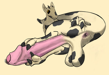 anthro autofootjob balls big_balls big_penis bodily_fluids butt feet foot_fetish foot_play foreskin genital_fluids genitals horn leaking_precum long_penis male masturbation penis perspective precum raised_tail solo spread_butt spreading tail moobold moo_(moobold) kobold scalie hi_res