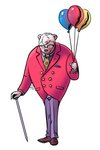 anthro balloon bottomwear business_suit cane clothed clothing eyewear glasses hair holding_balloon holding_object inflatable necktie pants solo staff suit p5ych mammal 2:3 absurd_res digital_media_(artwork) hi_res