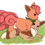 animal_genitalia animal_penis animal_pussy anus canine_genitalia canine_penis canine_pussy dominant dominant_male duo female feral genitals lying male male/female on_front on_ground penis pussy cdt2s nintendo pokemon eevee generation_1_pokemon pokemon_(species) vulpix 1:1 hi_res