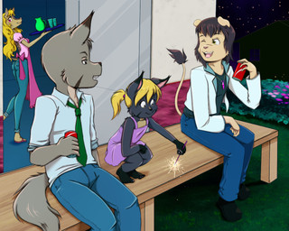 anthro beverage biped black_hair black_markings black_nose blonde_hair bottomwear breasts butt clothed clothing collared_shirt crouching day denim denim_bottomwear denim_clothing dipstick_ears dress dress_shirt ear_markings eyebrows female footwear grey_body group hair holding_beverage holding_object jeans jewelry long_hair looking_at_another male markings multicolored_ears necklace necktie one_eye_closed open_mouth outside pants plantigrade shirt shoes short_hair sitting slim slippers small_breasts sparkler tail tail_tuft tan_body teeth tongue topwear tray tuft wink winking_at_another young young_anthro young_female risingdragon collet_(risingdragon) light_(lightlion) armadillo canid canine canis coyote felid hybrid lion mammal pantherine xenarthran 2025 5:4 daughter_(lore) father_(lore) father_and_child_(lore) father_and_daughter_(lore) mother_(lore) mother_and_child_(lore) mother_and_daughter_(lore) parent_(lore) parent_and_child_(lore) parent_and_daughter_(lore)