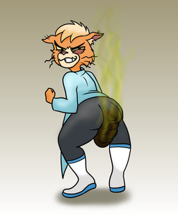 anthro doctor feces feces_in_ass female pooping pooping_on_self scatplay smelly smile soiling soiling_pants solo serafim6394 star_trek star_trek_lower_decks dr._t'ana caitian felid feline mammal hi_res