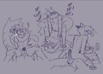 3_toes 4_fingers abdominal_scar anal anal_orgasm anal_penetration anthro anthro_on_anthro anthro_penetrated anthro_penetrating anthro_penetrating_anthro anvil_position balls blush bodily_fluids bound clenched_teeth contact_onomatopoeia cum cum_in_ass cum_inside cum_while_penetrated cumshot dialogue doggystyle duo ejaculation erection eyebrows facial_scar feet fingers first_person_view fluffy fluffy_tail from_behind_position from_front_position fur genital_fluids genitals hands-free hands_tied head_tuft heart_symbol humanoid_genitalia humanoid_penis impact_onomatopoeia legs_up male male/male male_anthro male_penetrated male_penetrating male_penetrating_anthro male_penetrating_male markings monotone_background multiple_positions nude_anthro nude_male_mostly_nude_anthro onomatopoeia orgasm orgasm_face penetration penile penile_penetration penis penis_on_butt plap saliva scar sex sharp_teeth simple_background sitting_on_another snout snout_scar sound_effects string striped_arms striped_body striped_fur striped_markings striped_tail stripes tail tail_markings tears tears_of_pleasure teeth text thrusting toes tongue tongue_out tuft nerunaur domestic_cat felid feline felis mammal 2025 artist_name digital_drawing_(artwork) digital_media_(artwork) english_text hi_res monochrome