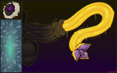 4_balls animal_genitalia anthro balls black_border bodily_fluids border cum dripping fertility_analysis genital_fluids genitals giant_sperm leaking_precum male multi_balls multi_genitalia ovipositor ovipositor_penis penis precum precum_drip precum_on_own_penis precum_on_penis precum_string pubes sheath slime solo sperm_cell unusual_anatomy unusual_genitalia unusual_penis vein veiny_balls veiny_penis velvetdraw softbeeplease miel_the_bumblebee alien arthropod bee hymenopteran insect monster absurd_res hi_res model_sheet story story_in_description