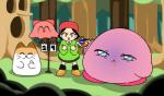 :o absurd_res adeleine_(kirby) ambiguous_gender bottomwear cephalopod chuchu_(kirby) clothing coleoid domestic_cat eyes_closed felid feline felis female footwear gesture group hand_gesture hi_res holding_object human ill kirby kirby_(series) kirby_64:_the_crystal_shards mammal marine meme mollusk nago_(kirby) nintendo nrvos number octopodiform open_mouth shoes skirt smile thumbs_up tide_pod waddling_head whiskers whispy_woods