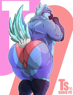 anthro beak big_butt blue_body blue_eyes blue_feathers blush briefs briefs_only bubble_butt bulge butt butt_focus clothed clothing feathers huge_butt looking_back male overweight raised_tail smile solo tail tail_feathers topless underwear underwear_only tylerstark amorous coby_(amorous) avian bird cockatiel cockatoo parrot digital_media_(artwork) hi_res