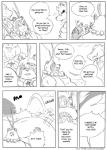 anthro canid canine clothing comic crocodile crocodilian dialogue english_text hi_res hoshi_(a_side) male mammal monochrome muscular profanity raccoon_dog reagan700 reptile scalie tanuki text