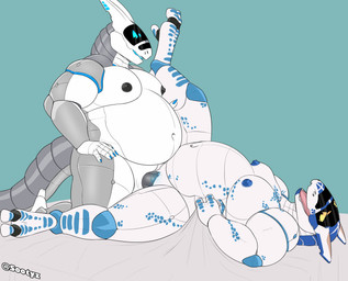 3_fingers 5_fingers andromorph andromorph/male andromorph_penetrated antennae_(anatomy) anthro anthro_on_anthro anthro_penetrated anthro_penetrating anthro_penetrating_anthro belly biceps biped black_nipples blue_background blue_claws blue_eyes blue_markings blue_nipples blue_spots bodily_fluids claws clitoris duo erection eyebrows finger_claws fingers from_front_position genital_fluids genitals grabbing_sheets grey_body grey_penis hand_on_hip horn intersex intersex/male intersex_penetrated kneeling leg_grab looking_at_another looking_at_partner looking_down looking_pleasured looking_up lying machine male male_penetrating male_penetrating_andromorph male_penetrating_intersex markings missionary_position multicolored_body musclegut muscular muscular_andromorph muscular_anthro muscular_intersex muscular_male navel nipples nude nude_andromorph nude_male obese obese_anthro obese_male on_back open_mouth overweight overweight_andromorph overweight_anthro overweight_intersex overweight_male pecs penetration penile penile_penetration penis penis_in_vagina pupils raised_leg sex side_view simple_background slit_pupils spots spread_legs spreading tail twitter_handle vaginal vaginal_fluids vaginal_fluids_on_penis vaginal_penetration visor vulva white_body yellow_eyes treebarkdragon kaal_(secretkaal) komuros android robot synth_(vader-san) 2023 absurd_res colored digital_drawing_(artwork) digital_media_(artwork) hi_res signature