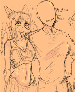 anthro bald bone_frill boyfriend/girlfriend breasts cheerleader cheerleader_outfit cleavage clothed clothing duo elbow_feathers eyelashes feathered_wings feathers female frill_(anatomy) hair jock long_hair male male/female midriff navel smile snout wings sakamtosng cavemanon_studios goodbye_volcano_high ko_op_(game_developer) snoot_game anon_(snoot_game) fang_(gvh) human mammal prehistoric_species pterosaur reptile scalie 2025 monochrome sketch