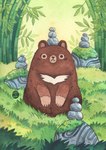 ambiguous_gender bamboo bamboo_tree brown_body brown_fur feral field forest fur grass grass_field plant rock simple_eyes simple_face smile solo tree ellievsbear bear mammal sun_bear ursine hi_res