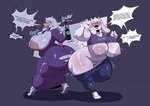anthro areola big_breasts big_butt blush bottomwear breasts bubble butt clothing drunk drunk_bubble duo ellipsis exclamation_point exposed_breasts female floppy_ears genitals horn huge_breasts huge_butt huge_hips huge_thighs nipples open_mouth pants profanity purple_areola purple_nipples robe shirt speech_bubble square_crossover substance_intoxication text thick_thighs topwear vulva wide_hips wine_bottle krazytoonz undertale_(series) toriel boss_monster_(undertale) bovid caprine goat mammal english_text hi_res