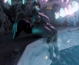 anthro big_breasts black_body black_hair black_nipples bone breasts female glowing glowing_eyes hair hand_in_hair looking_at_viewer nipples nude skull skull_head solo swimming_pool thick_thighs tongue tongue_out touching_hair wet goldenfoxythefox da.nilkaz_(modeler) scp_foundation scp-1471-a scp-1471-a_(da.nilkaz) canid canine malo mammal 3d_(artwork) digital_media_(artwork) hi_res