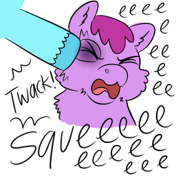ambiguous_feral ambiguous_gender blue_body blue_fur blue_hooves bruised bruised_eye duo eyes_closed feral fur hair hooves open_mouth pain pained_expression purple_body purple_fur purple_hair screaming simple_background solo_focus text violence white_background young young_ambiguous young_feral squeegull fluffy_pony fluffy_pony_(species) mammal 1:1 2025 absurd_res comic digital_media_(artwork) english_text flat_colors hi_res