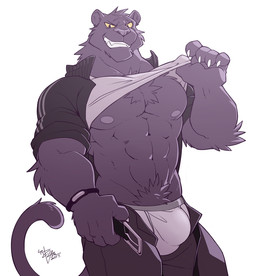abs anthro biceps big_muscles black_body black_fur bottomwear bulge chest_tuft clothed clothing clothing_lift fur jacket male melanistic muscular muscular_anthro muscular_male nipples open_bottomwear open_clothing open_jacket open_pants open_topwear pants pecs pubes scar shirt shirt_lift smile solo teeth topwear tuft yellow_sclera takemoto_arashi ray_(takemoto_arashi) felid mammal pantherine 2017