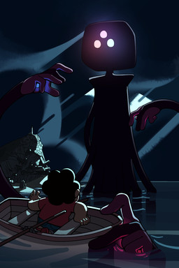 3_eyes ambiguous_gender boat clothed clothing duo hair multi_eye not_furry sculpture sea statue toony topwear vehicle water watercraft discount-supervillain cartoon_network steven_universe garnet_(steven_universe) steven_quartz_universe alien alien_humanoid corrupted_gem garnet_(gem_species) gem_(species) gem_fusion human humanoid mammal 2:3 digital_media_(artwork) hi_res
