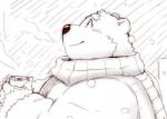 anthro beverage black_nose blush clothing humanoid_hands male overweight overweight_anthro overweight_male scarf solo sweater topwear 12beat13 utau shirane_kan bear mammal polar_bear ursine 2018