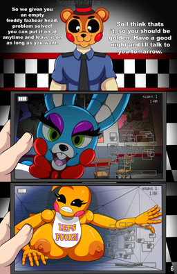 5_fingers anthro areola bib bib_only big_areola big_breasts blue_body bow_tie breasts buckteeth camera_view crossgender detailed_background dialogue eyelashes eyeshadow female fingers freddy_mask_(fnaf) green_eyes group huge_areola huge_breasts inside light-skinned_male light_body light_skin long_ears machine makeup male mtf_crossgender multicolored_body necktie nipples nude nude_anthro nude_female open_mouth open_smile pole profanity purple_eyeshadow rosy_cheeks security security_guard segmented_arms sharp_teeth smile strip_club stripper_pole teeth text trio two_tone_body white_body yellow_body thegeckoninja five_nights_at_freddy's five_nights_at_freddy's_2 scottgames freddy_(fnaf) toy_bonnie_(fnaf) animatronic avian bird chicken galliform gallus_(genus) human lagomorph leporid mammal phasianid rabbit robot 2025 absurd_res artist_name digital_drawing_(artwork) digital_media_(artwork) english_text hi_res url watermark