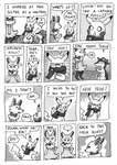 14_panel_comic ambiguous_gender anthro biped black_nose black_text bow_ribbon braixen brick_floor cheek_spots clenched_teeth clothing comic cyndaquil dialogue ellipsis english_text exclamation_point eyebrows eyelashes eyes_closed female flavia-elric generation_1_pokemon generation_2_pokemon generation_6_pokemon greyscale group hat headgear headwear hi_res monochrome nintendo open_mouth outside pikachu pokemon pokemon_(species) pokemon_mystery_dungeon question_mark scarf speech_bubble spike_chunsoft standing talking_to_another teeth text wearing_hat