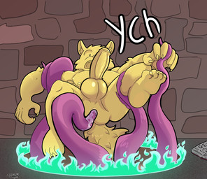 anal anal_penetration anthro anus arm_tuft armpit_hair balls barefoot blush bodily_fluids body_hair butt claws dungeon erection feet from_front_position fur genital_fluids genitals lube_in_ass lying male missionary_position nipples nude on_back paws penetration penile penis pointy_ears prick_ears restrained restrained_by_tentacles sex solo surprise_sex surprised tail tentacle_in_ass tentacle_penetration tentacle_sex tentacles trapped tuft nohum ych_(character) canid canine canis fox mammal wolf 2025 colored hi_res shaded