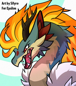 angry fangs fire fur green_body green_fur horn red_eyes solo teeth upset white_body white_fur yellow_body yellow_fur blitzdrachin conditional_dnp mythology nintendo pokemon dragon generation_2_pokemon hybrid mythological_creature mythological_scalie pokemon_(species) quilava scalie digital_drawing_(artwork) digital_media_(artwork)