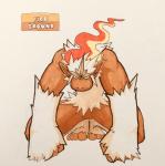 2018 4_toes alternate_color alternate_species ambiguous_gender ape arm_tuft biceps big_hands black_eyes brown_body brown_skin crouching crystal english_text fakemon feet feral fire firefightdex fist flaming_hair front_view full-length_portrait fur generation_4_pokemon haplorhine hi_res infernape looking_at_viewer mammal marco_fanjul marker_(artwork) mixed_media muscular muscular_ambiguous muscular_feral nintendo pen_(artwork) plantigrade pokemon pokemon_(species) portrait primate pseudo_clothing pseudo_hair pupils raised_heel semi-anthro shadow simple_background slit_pupils solo stare text toes toony traditional_media_(artwork) tuft white_background white_body white_fur