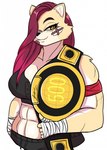 abs anthro female hair smile solo jwinkz kaylee_(jwinkz) felid lion mammal pantherine hi_res