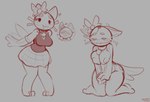 3_toes 4_fingers anthro anthro_focus big_breasts big_butt big_nipples blush bodily_fluids bottomwear breasts butt cheek_fins cleavage clothed clothing collar cutaway cute_fangs dot_eyes duo fangs feet female female_focus fin fingers flattened_ears hands_together head_bow heart_symbol legs_together markings nipples open_mouth scales shirt simple_eyes skirt smile solo_focus spots spotted_body spotted_scales sweat sweatdrop tail tail_fin tank_top teeth thick_thighs toes topwear vest wide_hips felino pixile_studios super_animal_royale miyu_(felino) super_snowshoe_peter catfish domestic_cat felid feline felis fish mammal marine snowshoe_cat 2025 hi_res sketch