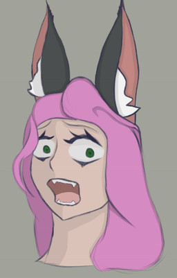 female green_eyes hair inner_ear_fluff long_ears long_hair open_mouth purple_hair scared solo tuft worried basaltara animal_humanoid humanoid mammal mammal_humanoid headshot_portrait portrait