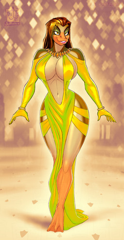 abstract_background anthro approaching big_breasts bokeh bracelet breasts clothing cocktail_dress dress evening_gloves evening_gown feet female jewelry membrane_(anatomy) navel necklace nipple_outline nipples non-mammal_breasts non-mammal_navel non-mammal_nipples seductive sideless_dress small_waist smile solo thick_thighs toes webbed_feet wide_hips yellow_clothing yellow_dress yellow_eyes juxtapex anatid anseriform avian bird duck hi_res