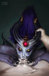 2_horns black_sclera bodily_fluids cum cum_drip cum_in_mouth cum_inside cum_on_face cum_on_penis dripping duo facial_piercing fellatio female female_on_human female_penetrated first_person_view genital_fluids genitals green_background hair horn horn_grab human_on_humanoid human_penetrating human_penetrating_female human_penetrating_humanoid human_pov humanoid_penetrated interspecies male male/female male_on_humanoid male_penetrating male_penetrating_female male_penetrating_humanoid male_pov nose_piercing nose_ring not_furry oral oral_penetration penetrating_pov penetration penile penile_penetration penis penis_in_mouth piercing purple_body purple_hair purple_skin ring_piercing sex simple_background yellow_eyes nine_lives_art human humanoid mammal monster monstrous_humanoid hi_res