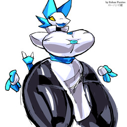 anthro big_breasts biped breasts clothed clothing curvy_figure female huge_hips huge_thighs hyper hyper_hips hyper_thighs machine simple_background smile solo thick_thighs wide_hips rohan_furries deltarune undertale_(series) tasque_manager darkner felid feline mammal robot 1:1 2023 digital_media_(artwork) hi_res
